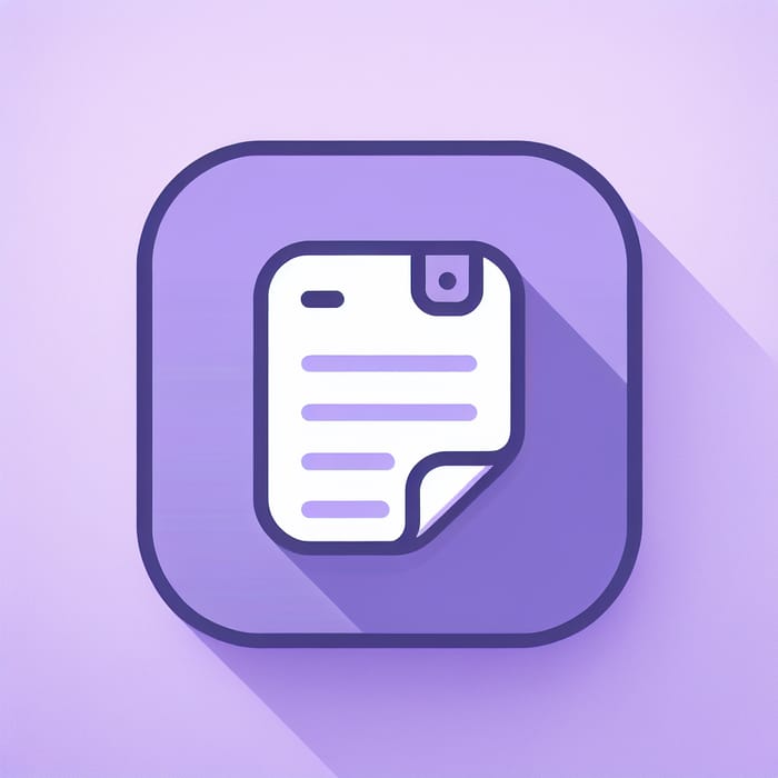 Light Purple App Icon Design with Note Paper