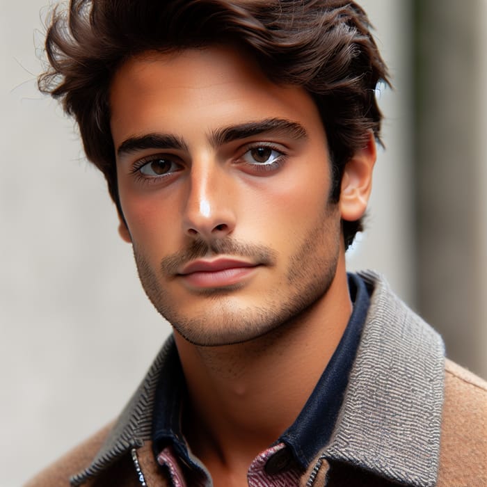 Young Italian Man in Stylish Casual Attire