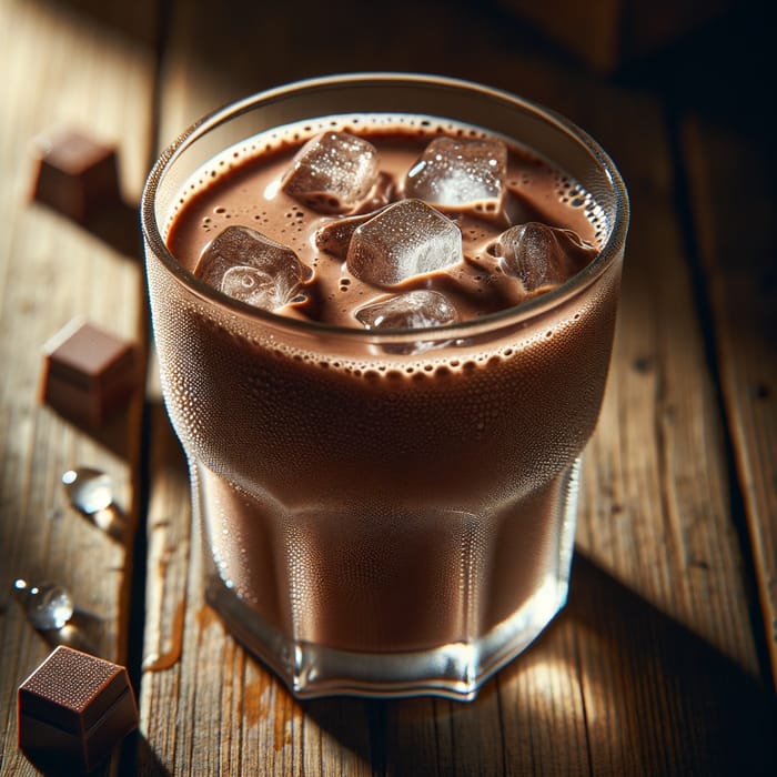 Delicious Cocoa Smoothie with Ice Cubes