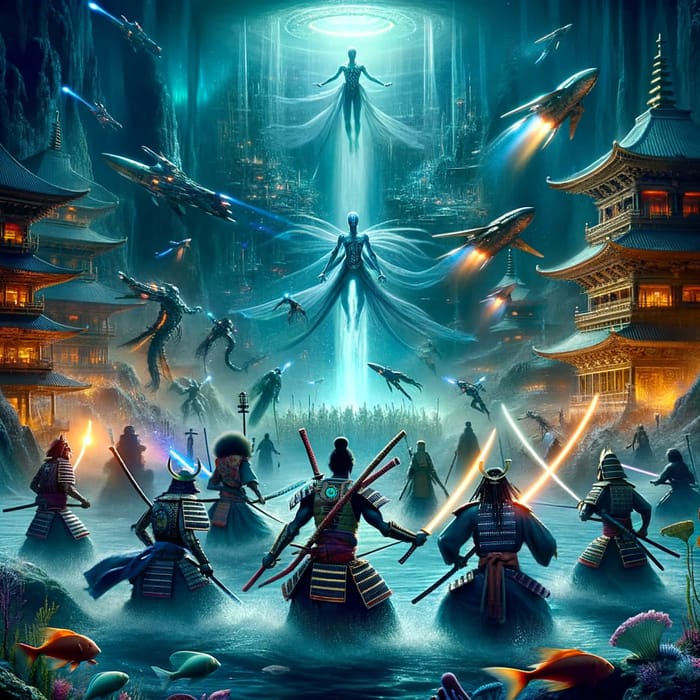 Samurai Warriors Clash with Aliens in Sunken Atlantis