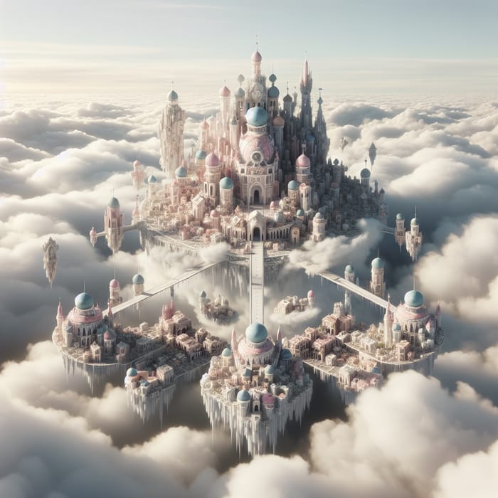 Dreamlike Floating City | Whimsical Cloudscape View Dreamlike Floating City | Whimsical Cloudscape View