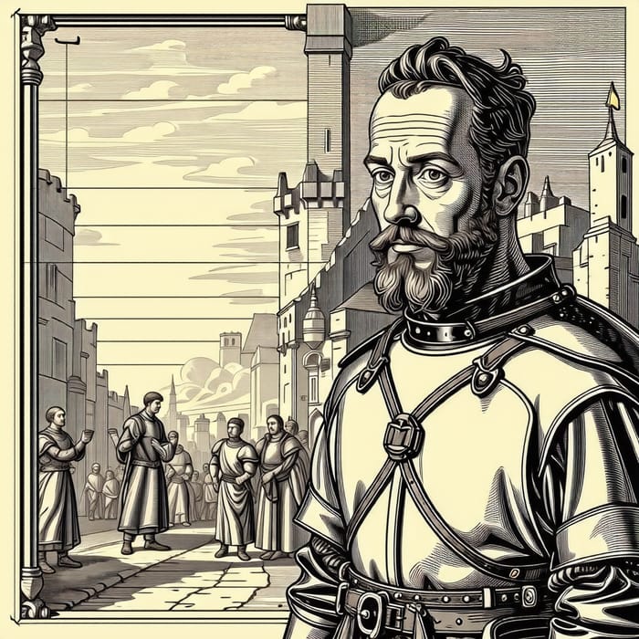Middle Ages Inspired Image with Videocamera Element Middle Ages Inspired Image with Videocamera Element