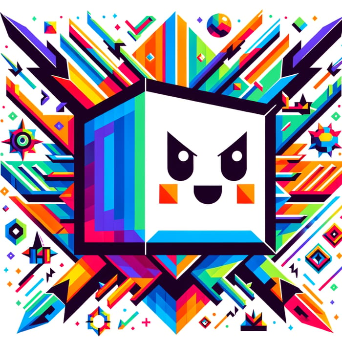 Avatar Design Inspired by Geometry Dash: Vibrant & Geometric