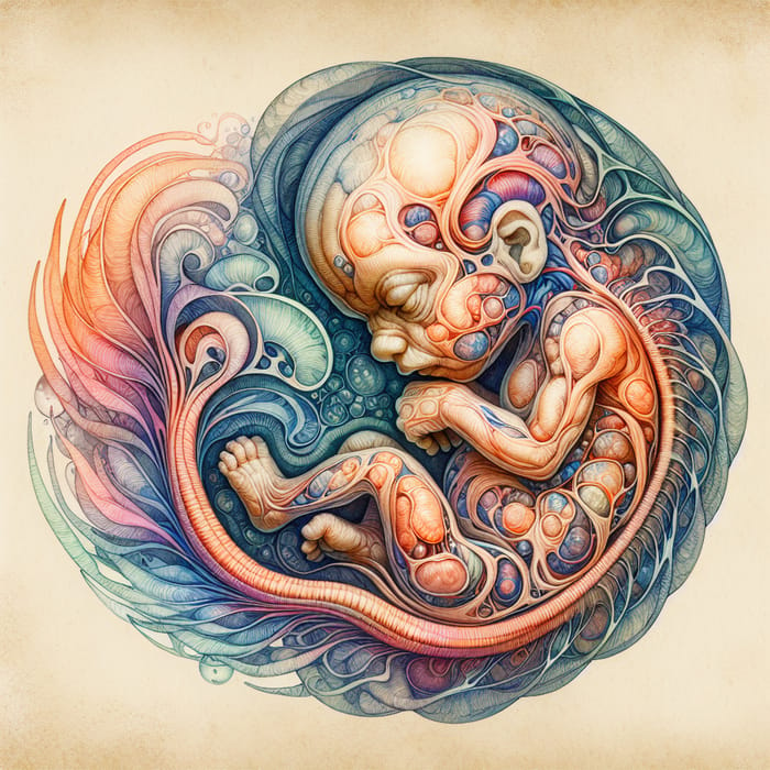 Watercolor Embryo Artwork