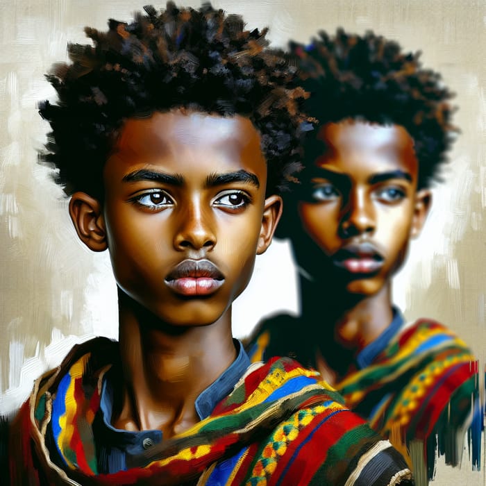 Vibrant Afro-Ethiopian Teen Digital Painting