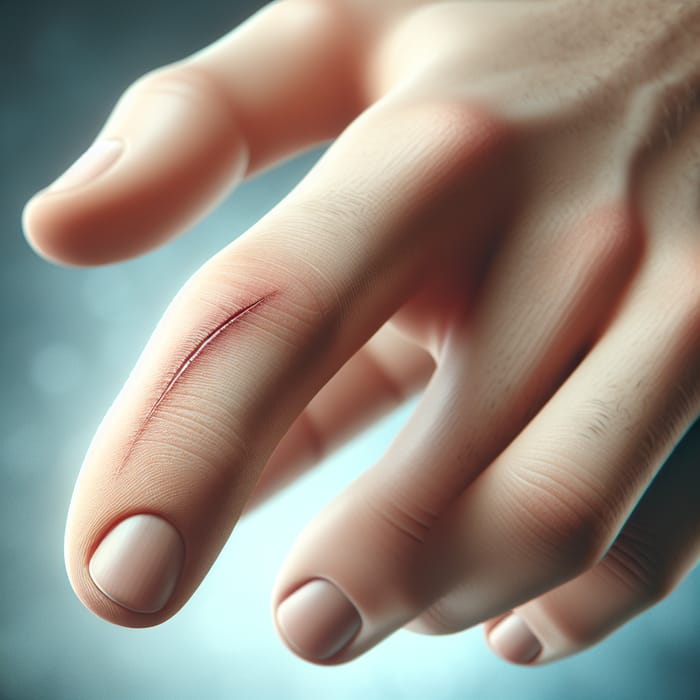 Close-up of Hand Cut on Caucasian Skin