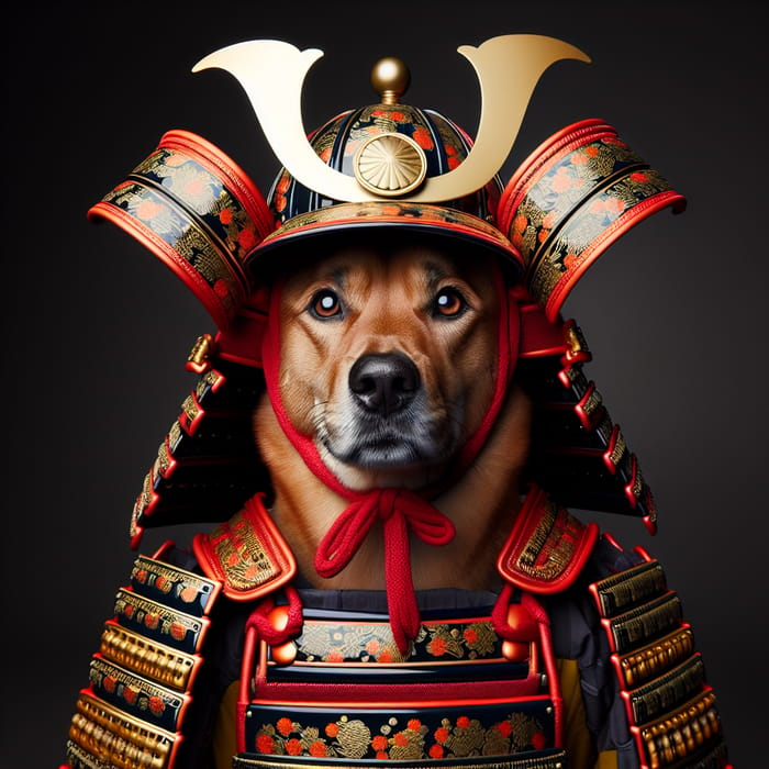 Samurai Dog: Majestic Canine in Traditional Armor