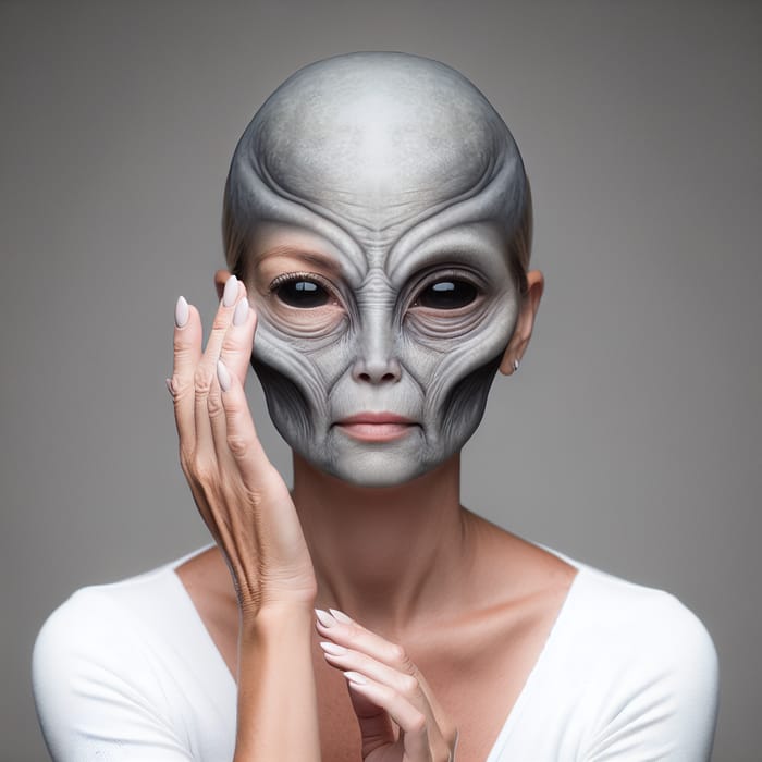 Woman Transformation to Grey Alien - Metamorphosis Process