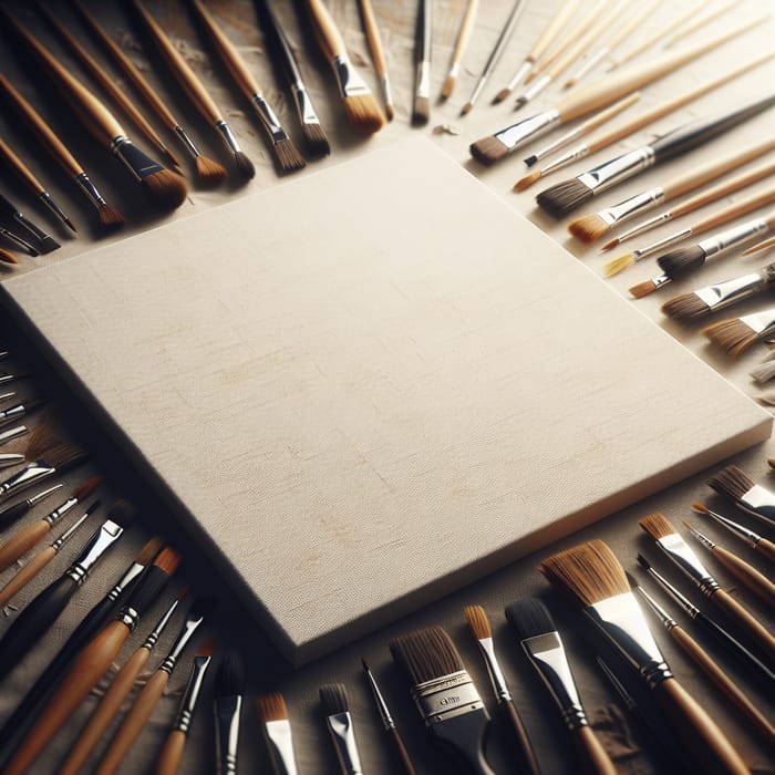 Unleash Your Creativity with Paintbrushes on an Empty Canvas