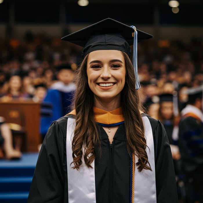 Cap and Gown Graduation Photo