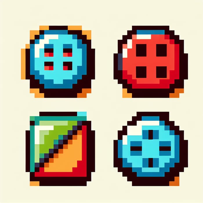 Pixelated Game Buttons Design - 4 Unique Styles