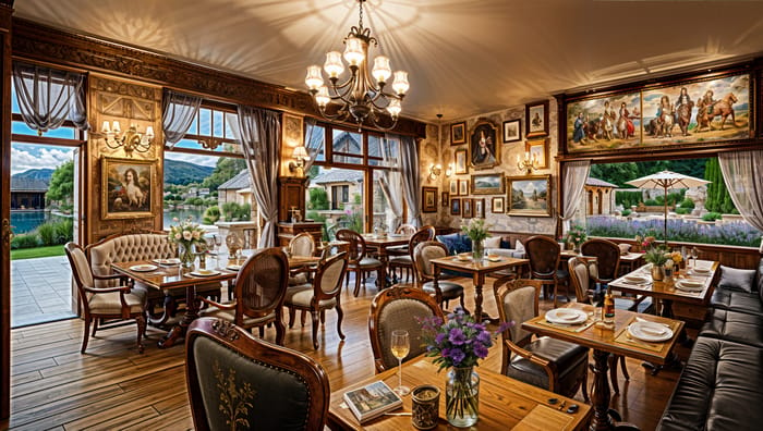 Charming French Country Restaurant Interior Design