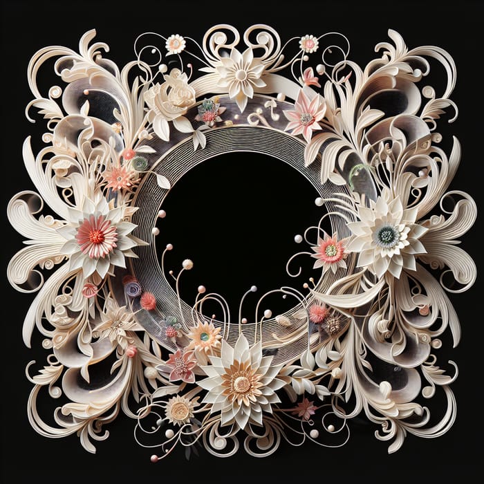 Elegant 3D Wedding Frame with Intricate Floral Details