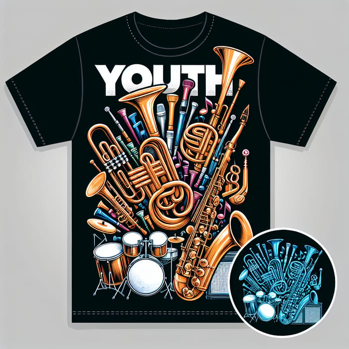 Youth Band Instrument T-Shirt Design