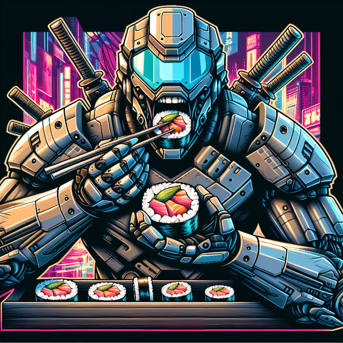 Futuristic Cyberpunk Tattoo Concept: Stormtrooper Sushi