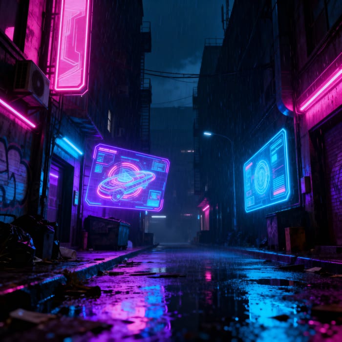 Futuristic Cyberpunk Aesthetic in Neon Colors Futuristic Cyberpunk Aesthetic in Neon Colors