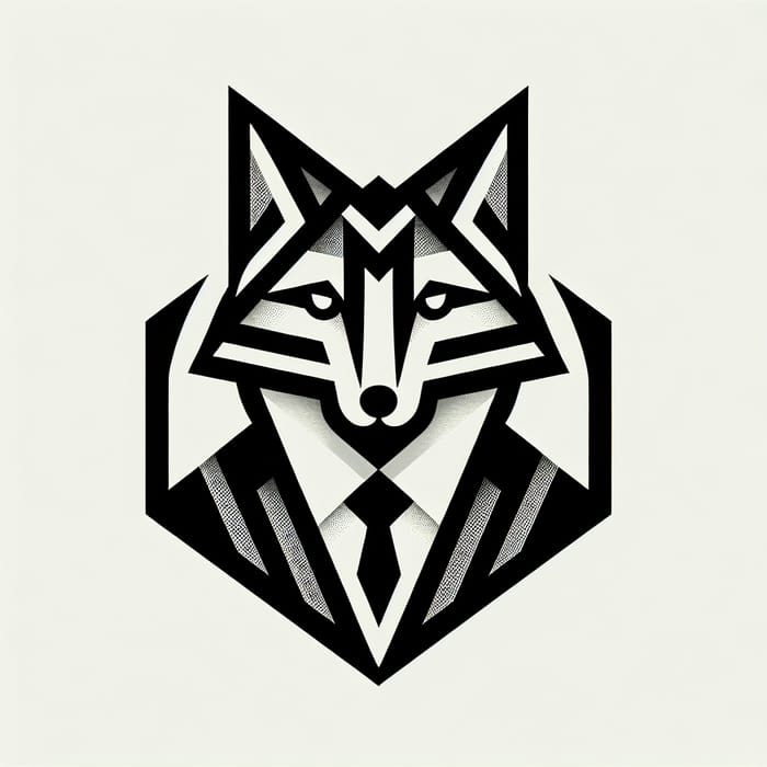 Strict Fox Logo Design | Symmetric Geometric Symbol