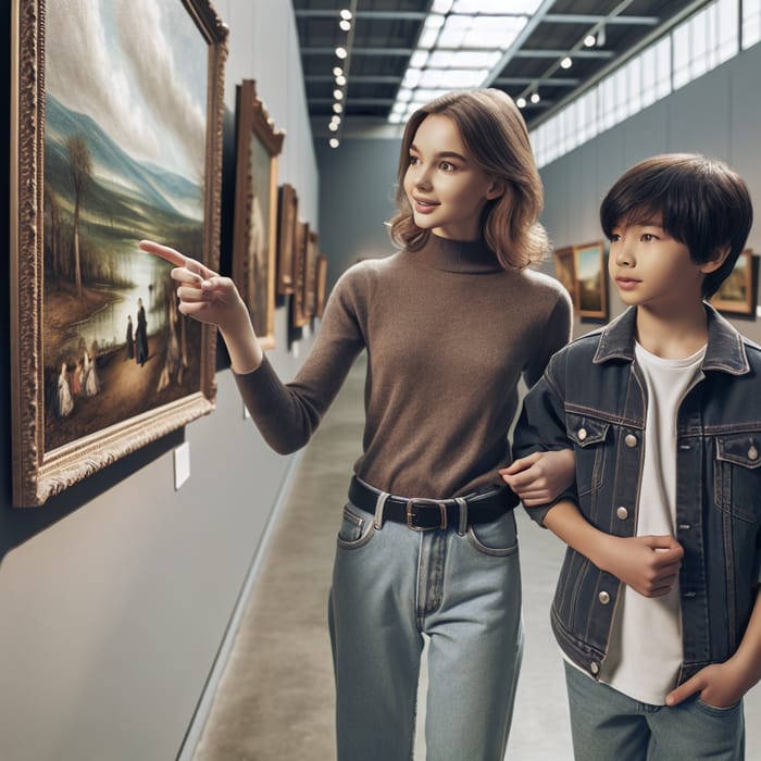 Girl and Boy in Gallery