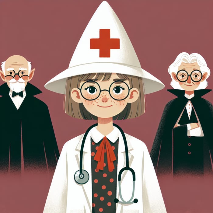 Pixar-Style Children's Book Cover: Young Doctor