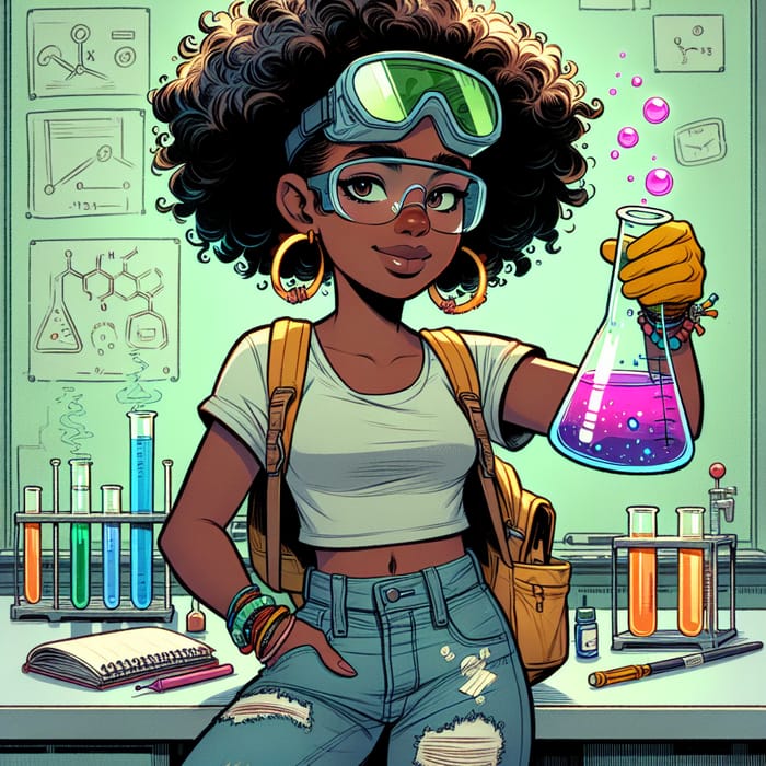 Seventh Grade Black Girl Scientist in Boondocks Style