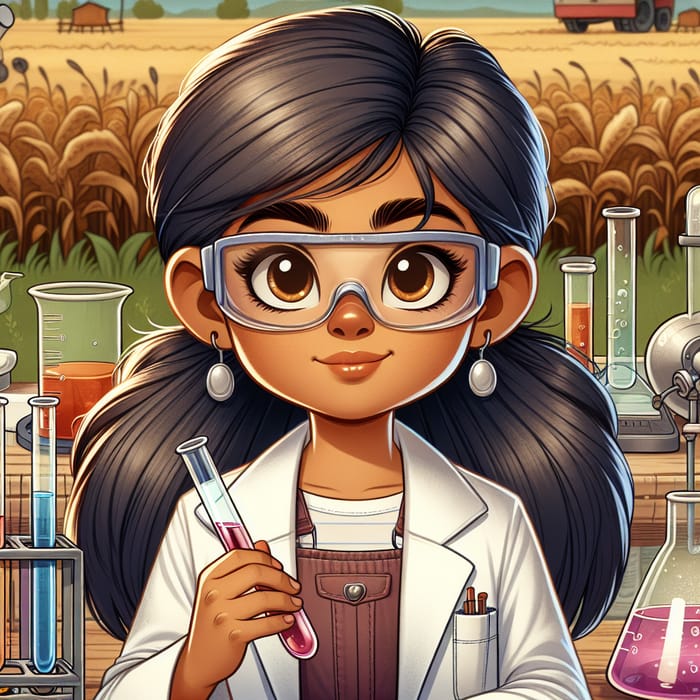 Latina Girl Scientist in Boondocks Style Art