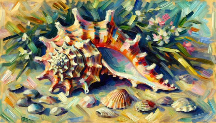 Seashell Impressionism: Vivid Colors & Textures