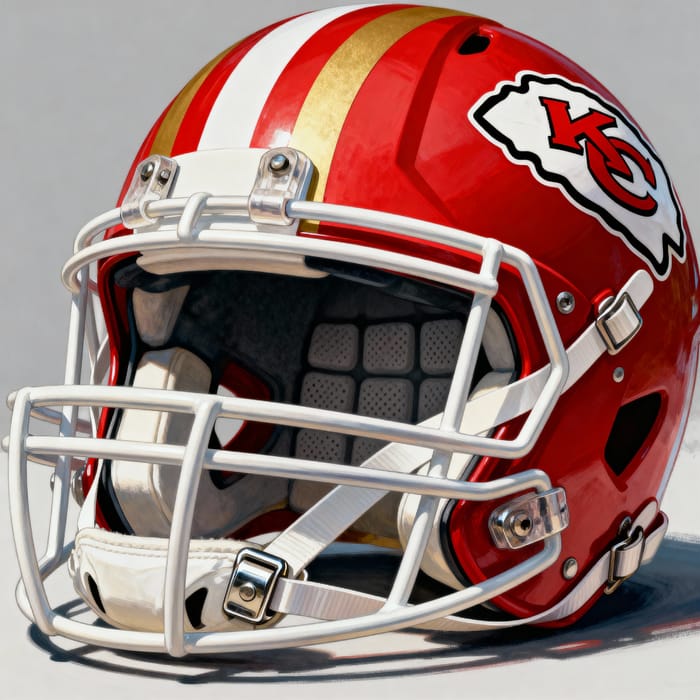 Vibrant Kansas City Inspired Football Helmet Art Vibrant Kansas City Inspired Football Helmet Art