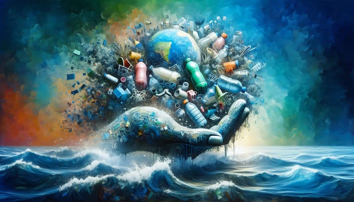 Water Crisis and Plastic Pollution - Abstract Art