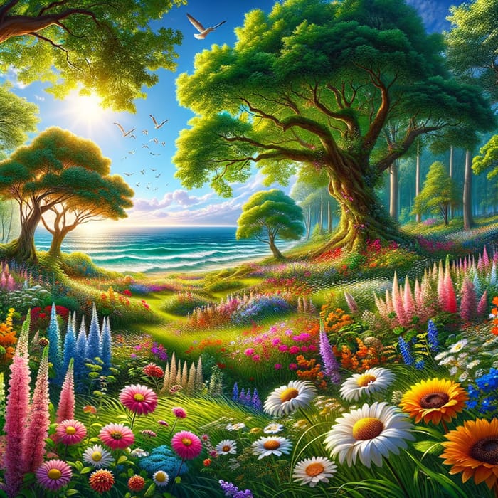 Vibrant Nature Scene by the Sea