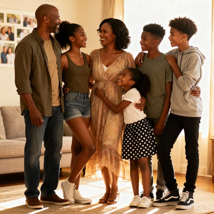 Happy African American Family Portrait Happy African American Family Portrait