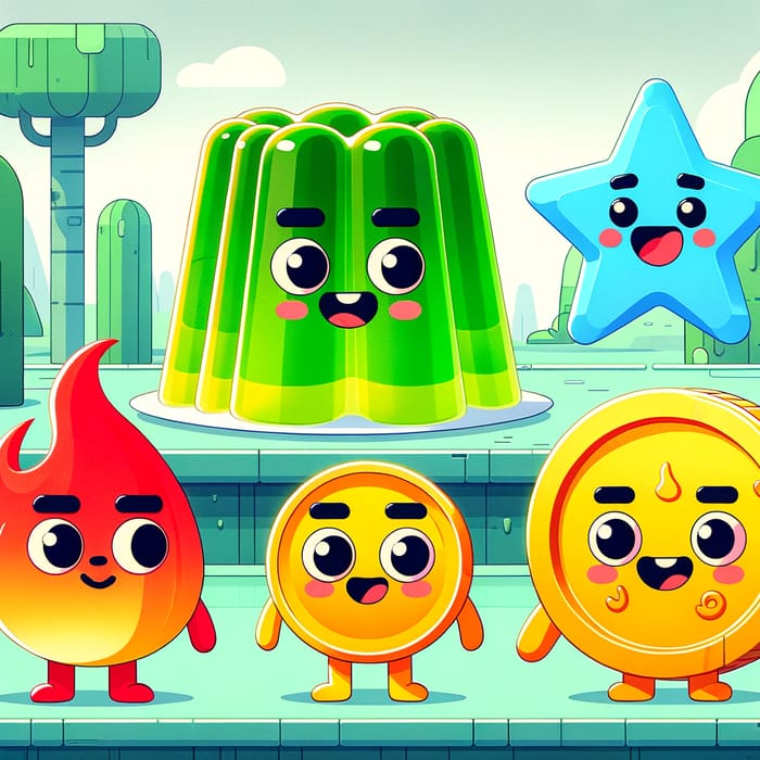 Colorful BFDI Characters Animated Scene