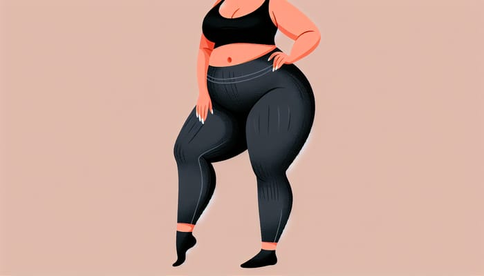 Stylish Plus-Size Leggings Model | Body Positive Fashion