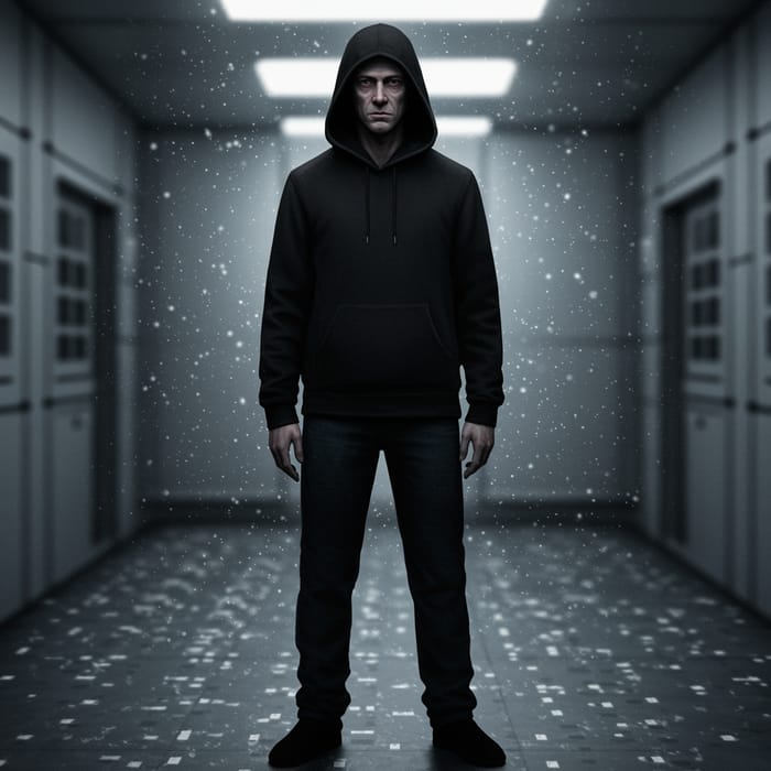 Stylish Black Hoodie with Cool Male Model