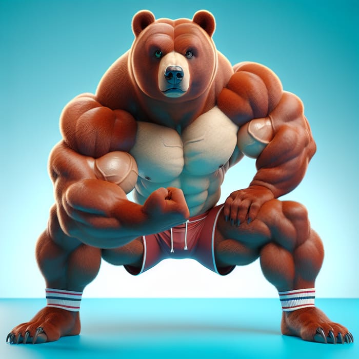 Muscular Bear 3D Exercise | Fit Teddy Training Visualization