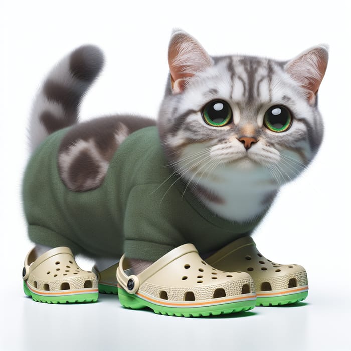 Cat Wearing Colorful Crocs: A Whimsical Delight