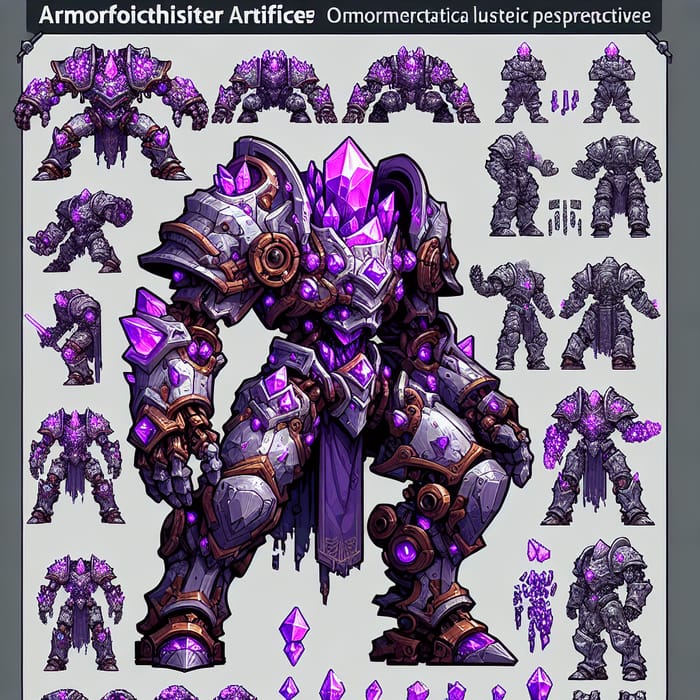 Warforged Armorer Artificer with Purple Crystal Details