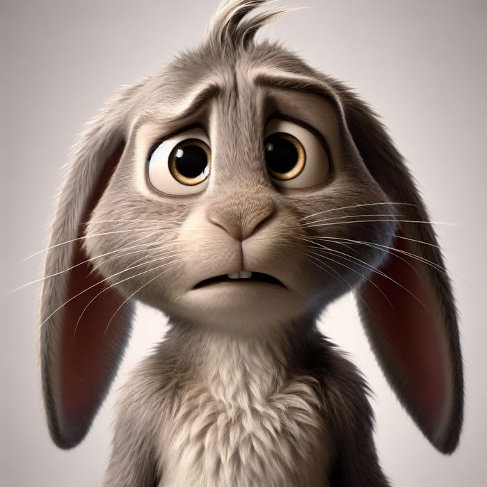 Confused Bugs Bunny: Cute Anthropomorphic Character