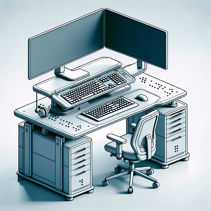 Advanced Smart Desk: Height & Angle Monitor Adjustments