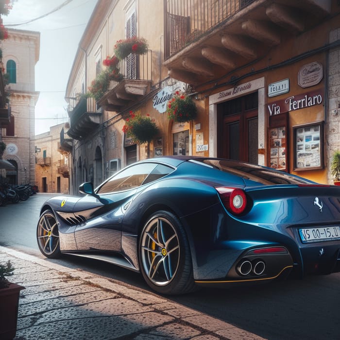 Blue Ferrari Scaglietti in Sciacca | Via Ferraro Street View