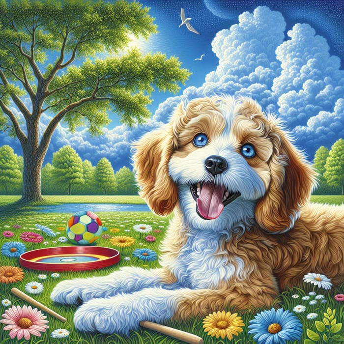 Joyful Dog Playing in the Park Artwork