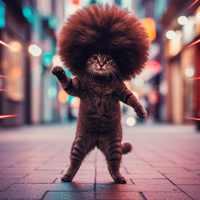 Dancing Cat with Afro Hair | Boogie Fun