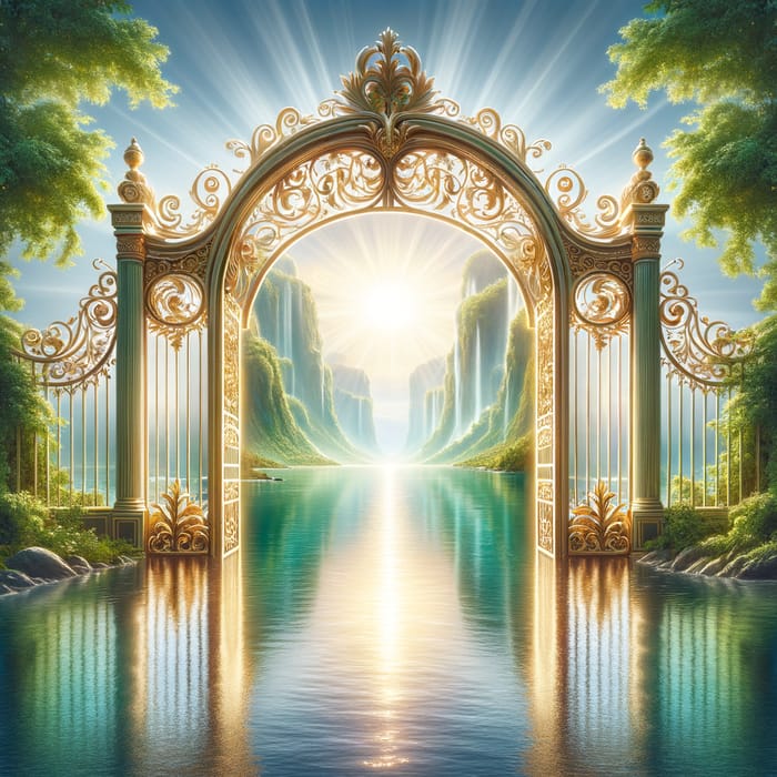 Ethereal Bay Gateway: Standing at Heaven's Gate