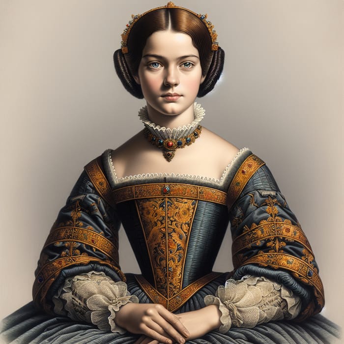 Isabel de Portogal Portrait: Detailed 15th Century Woman Painting