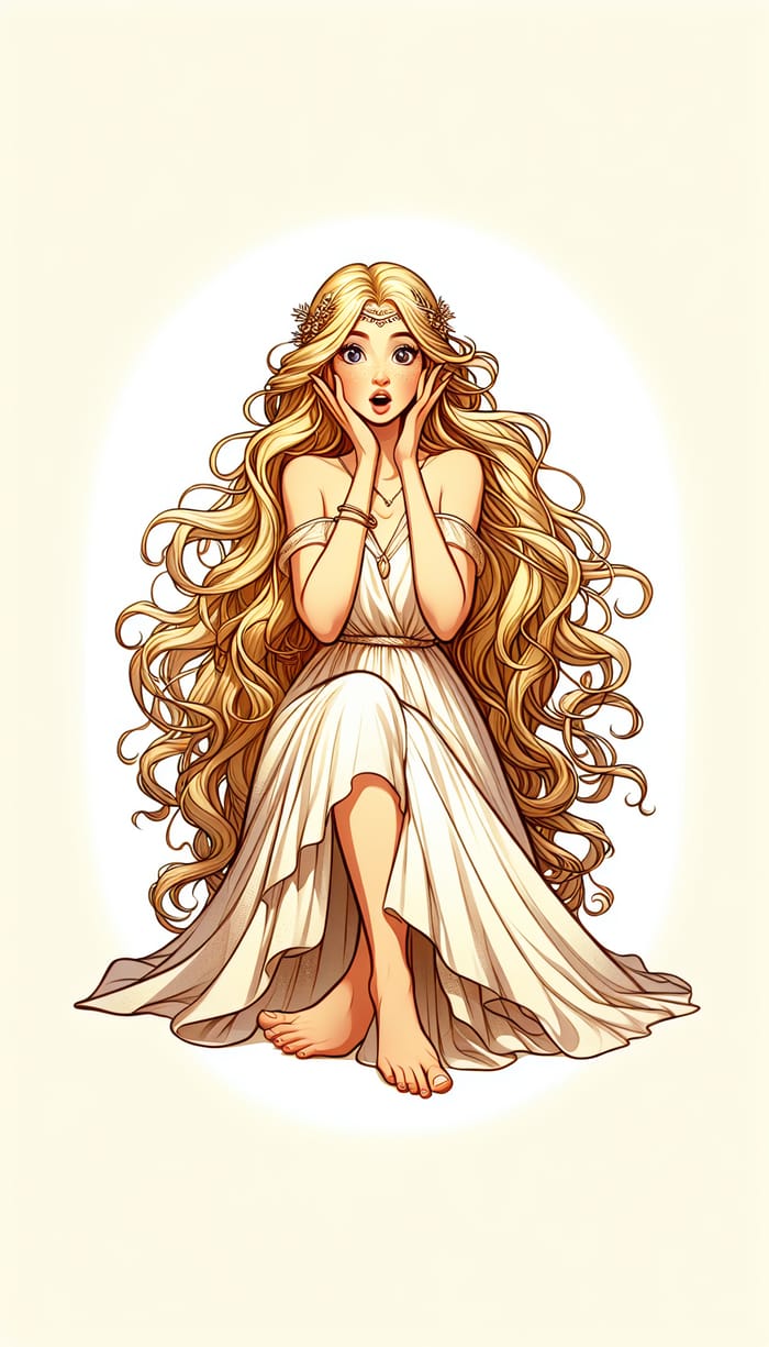 Majestic Ostara Goddess in Shock | Golden-Blond Hair