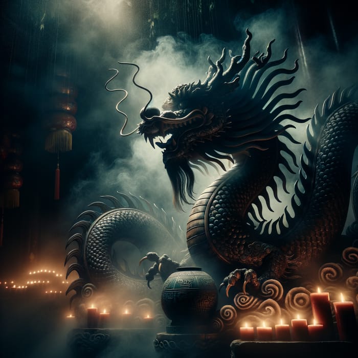 Chinese Dragon in Mystical Light - Ancient Eastern Myth