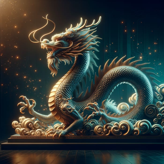 Majestic Chinese Dragon in Enchanting Darkness