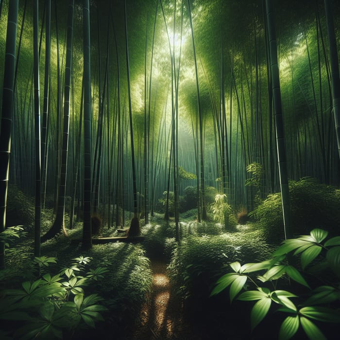 Serene Bamboo Jungle | Greenery & Sunlight Harmony