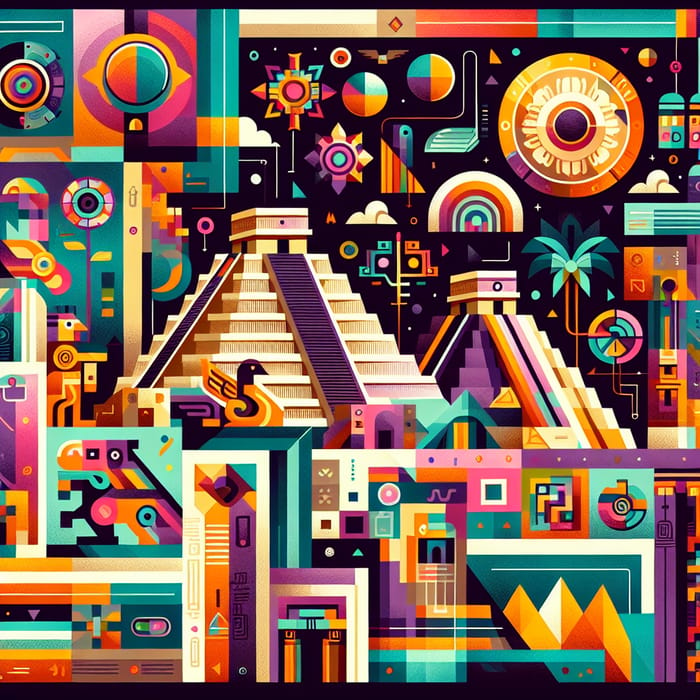 Maya Civilization Art: Abstract & Vibrant Colors