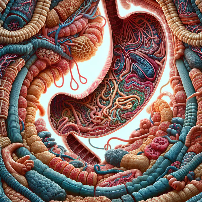 Detailed 360-Degree Stomach Interior Illustration