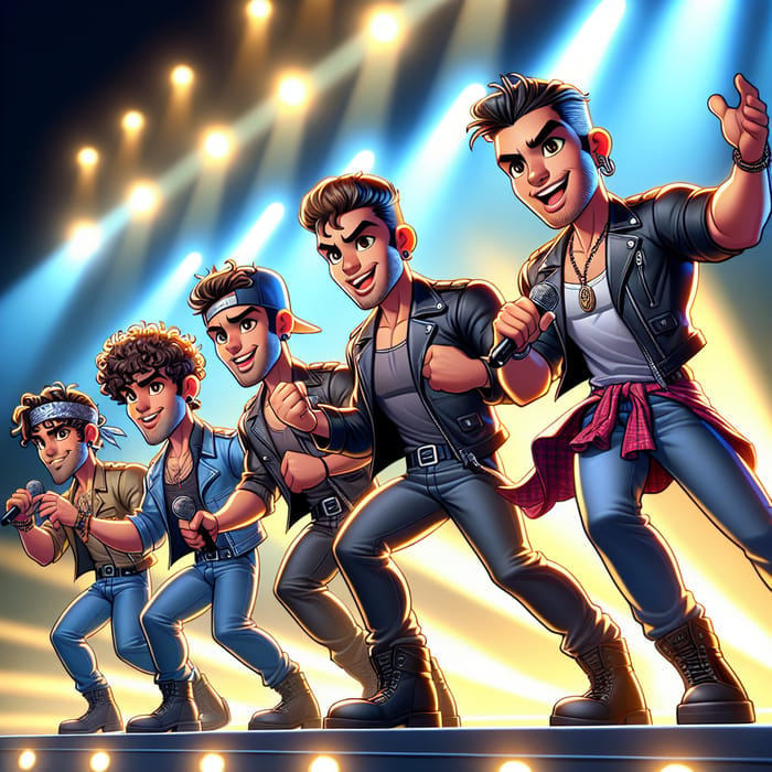 Nsync Animated Boy Band - Energetic Pop Dance Performance